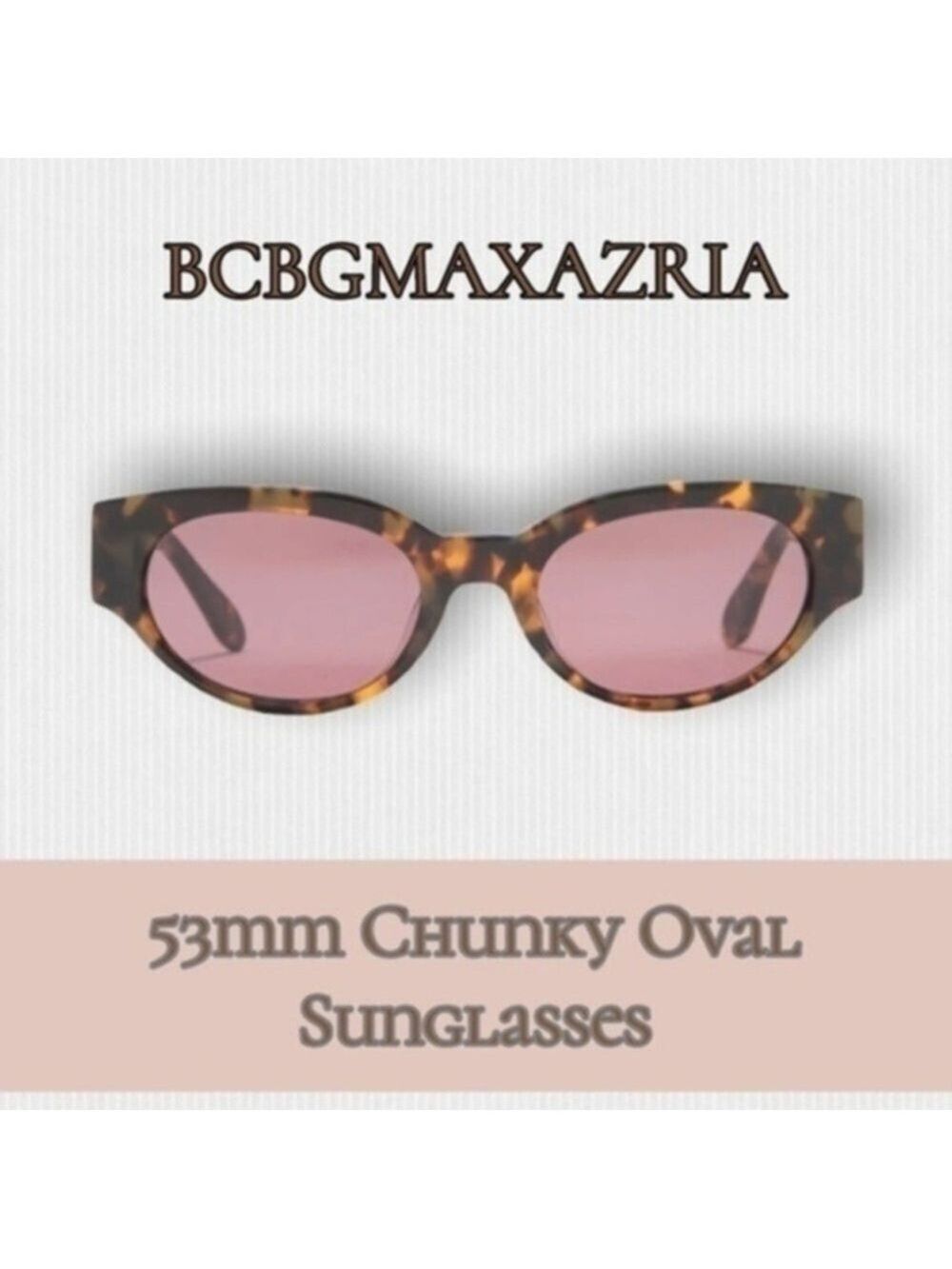 BCBGMAXAZRIA 53Mm Blonde Demi Chunky Oval Sunglasses NWT
